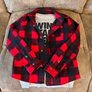 Boy’s Flannel/Nike T-Shirt